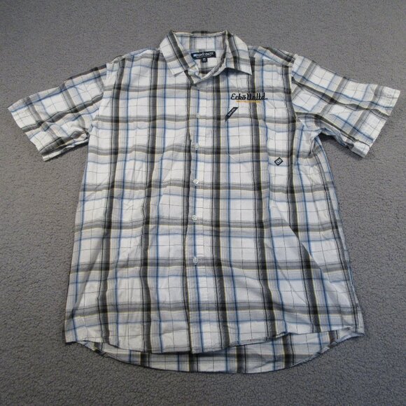 Vintage Ecko Unltd Men’s Shirt Medium White Striped Button Down Short Sleeve - Picture 1 of 12
